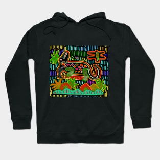 Florida Hurricane Alligator - Green Orange Blue yellow Hoodie